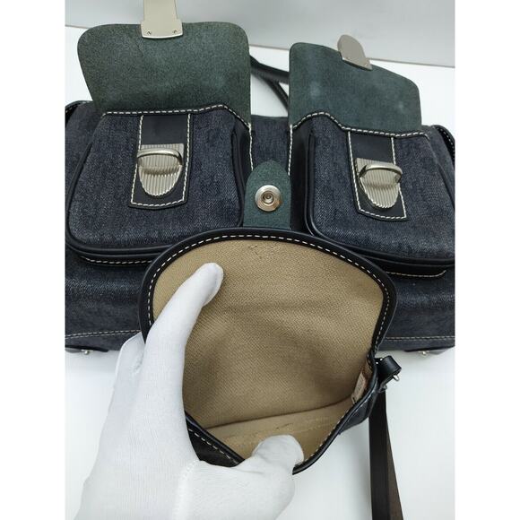 Dooney & Bourke Black Canvas DB Printed Pockets Zipper Satchel Bag w/ Wallet - Picture 14 of 14